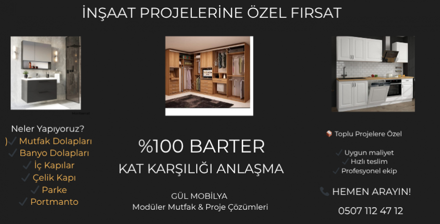 İnşaat projelerine BARTER yapılyor