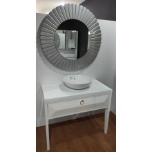 100 cm Lake boyalı Cnc aynalı çanaklı banyo seti