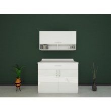 100 cm Parlak mdflam kapak Alt üst mutfak dolabı 