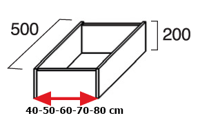 40 cm ÇEKMEÇE kasası h:20 cm