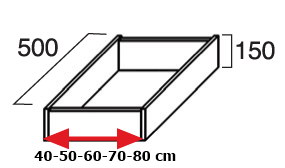 70 cm ÇEKMEÇE kasası h:15 cm