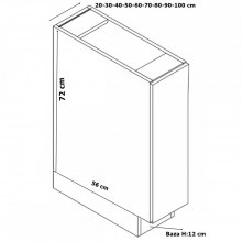 KAPAKLI 30 cm ALT MUTFAK KABİNİ