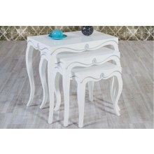 Lake boyalı 3 lü zigon sehpa Gül-94