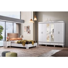 Mebran kapaklı cnc Mdf yatak odası GÜL-1