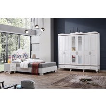 Mebran kapaklı cnc Mdf yatak odası GÜL-2