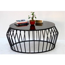 Origami metal ayaklı cam orta sehpa Gül-73