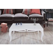 Orta ahşap beyaz  lake boyalı  sehpa Gül-90