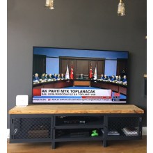 kütük televizyon sehpası ,metal kasalı-1