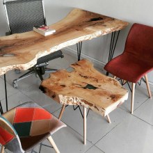 ofis masası kütük ahşap ağaç ın dan