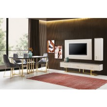 özel tasarım Metal ayaklı  lake boyalı dar kasalı masalı takım