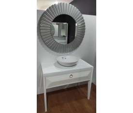 100 cm Lake boyalı Cnc aynalı çanaklı banyo seti