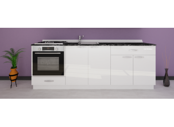 220 cm Mutfak alt dolap MDFLAM PARLAK  kapaklı Hazır modüler mutfak dolabı