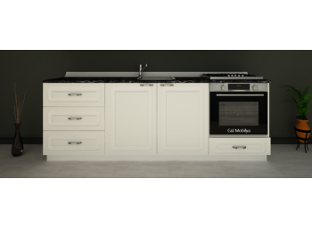 220 cm Mutfak alt dolap MEBRAN  kapaklı Hazır modüler mutfak dolabı