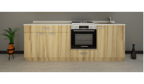 220 cm Mutfak alt dolap MELAMİN YONGA  kapaklı Hazır modüler mutfak dolabı
