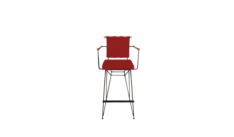 Metal ayaklı AHŞAP kollu Bar Sandalyesi